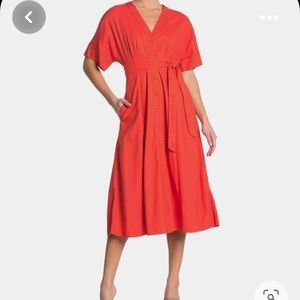 Taylor Stretch Linen Blend Shirt Dress